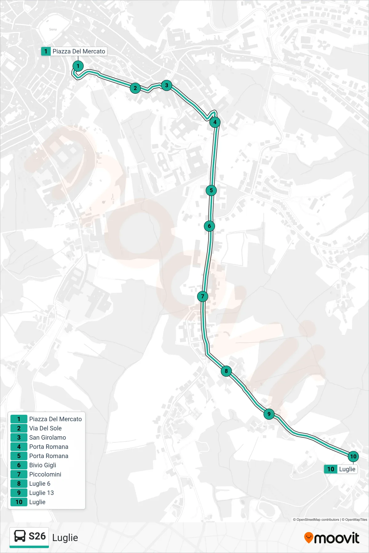 Linea S26  bus (Luglie) - Percorsi e fermate sulla mappa
