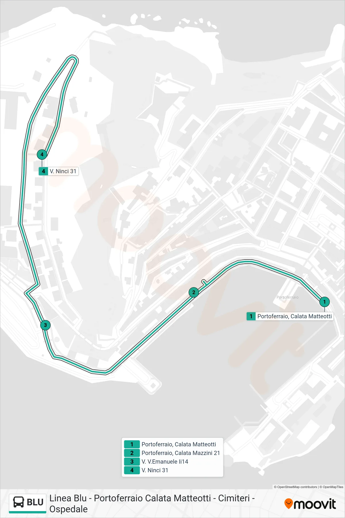 Linea BLU bus (V. Ninci 31) - Percorsi e fermate sulla mappa