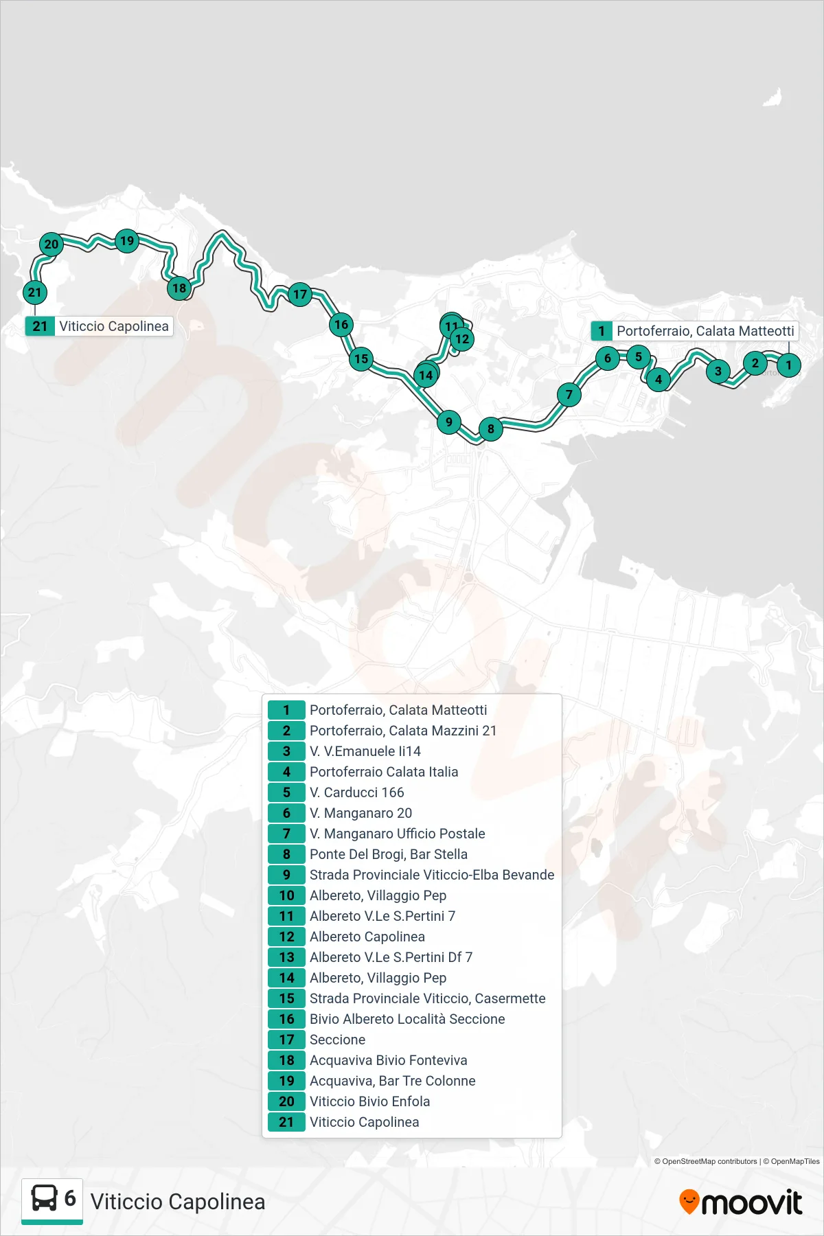 Linea 6  bus (Viticcio Capolinea) - Percorsi e fermate sulla mappa
