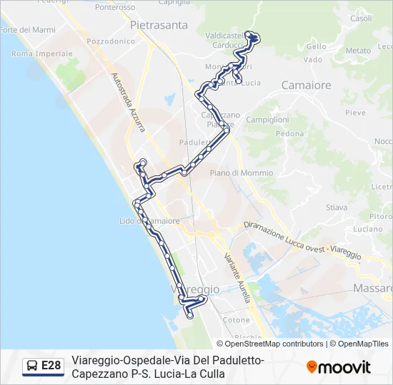 Percorso linea bus E28