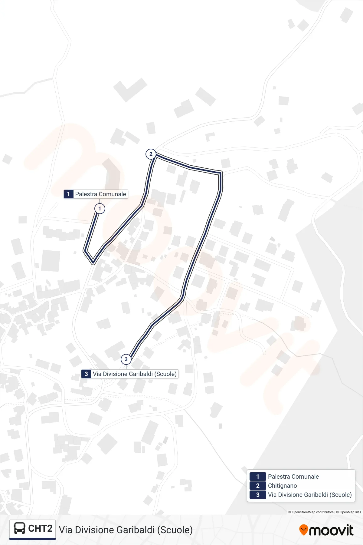Linea CHT2 bus (Via Divisione Garibaldi (Scuole)) - Percorsi e fermate sulla mappa