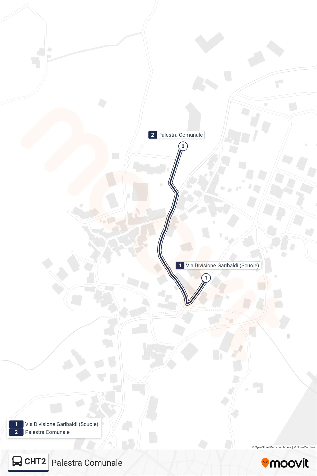 Linea CHT2 bus (Palestra Comunale) - Percorsi e fermate sulla mappa