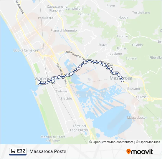 Percorso linea bus E32