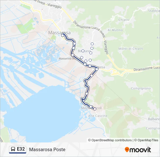 Percorso linea bus E32