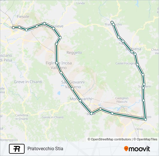 Linea r orari fermate e mappe Arezzo Chiusi Aggiornato