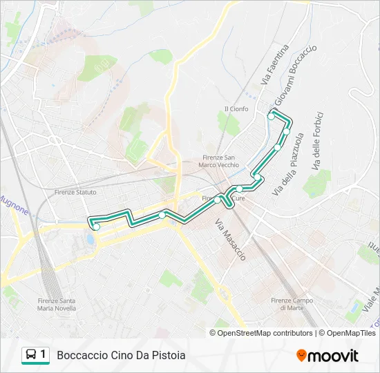 1 Bus Line Map