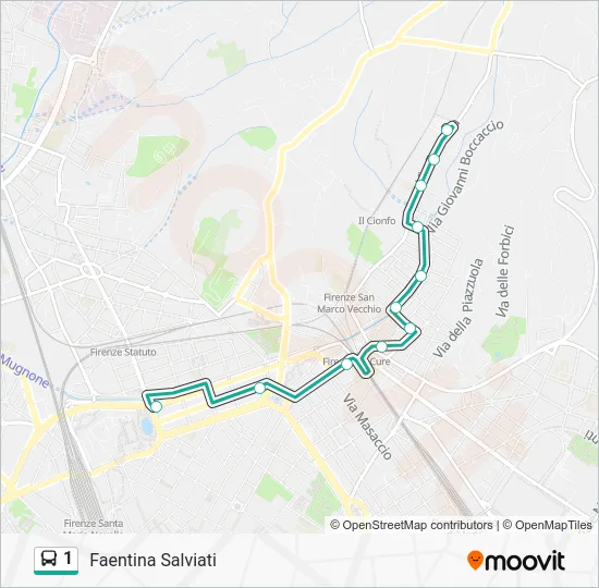 1 Bus Line Map