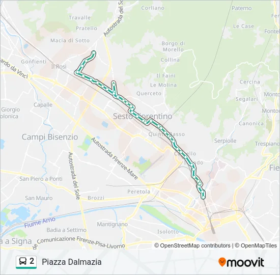 2 Bus Line Map