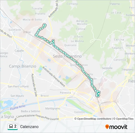 2 Bus Line Map