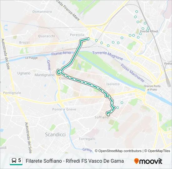 Percorso linea bus 5