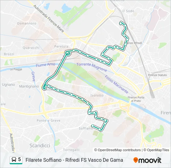 5 Bus Line Map