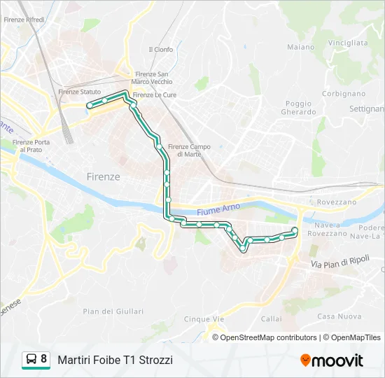 Percorso linea  8
