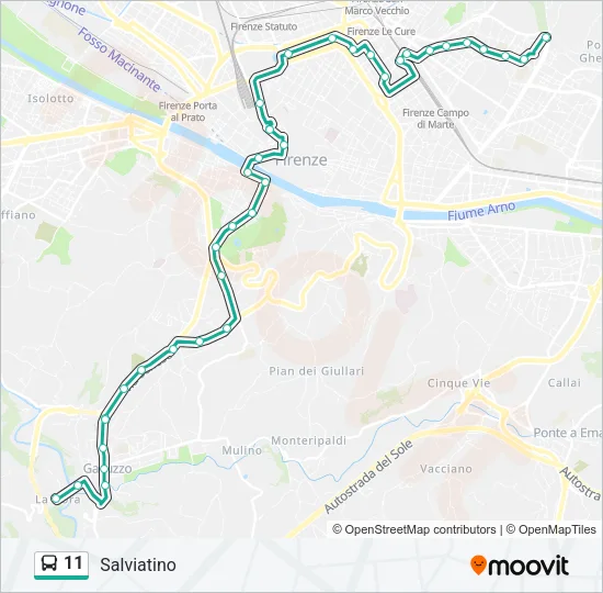 11 Bus Line Map
