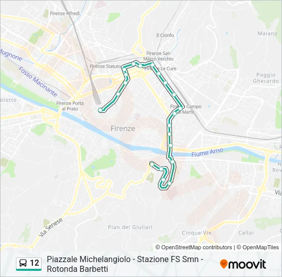 12 Bus Line Map