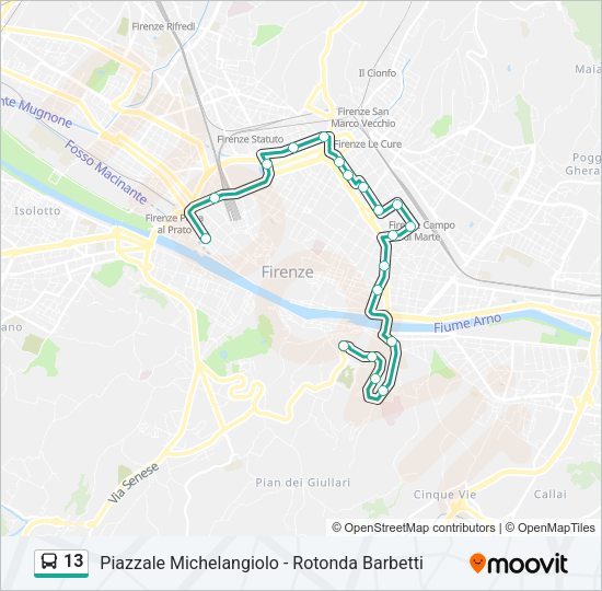 13 Bus Line Map