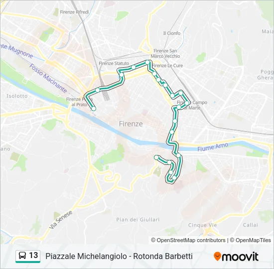 13 Bus Line Map