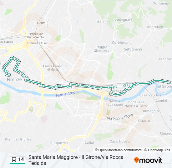 14 Bus Line Map