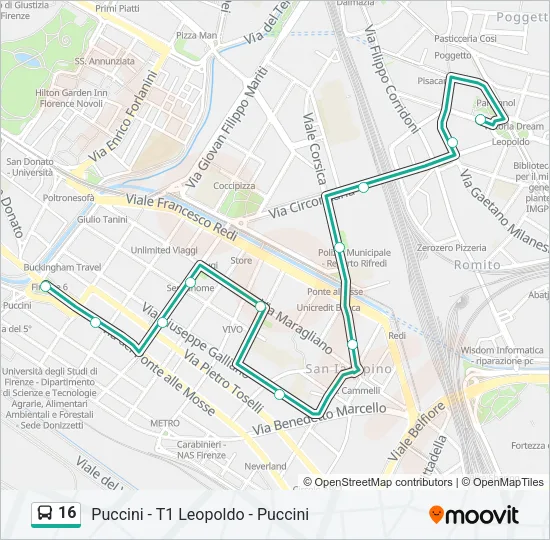 16 Bus Line Map
