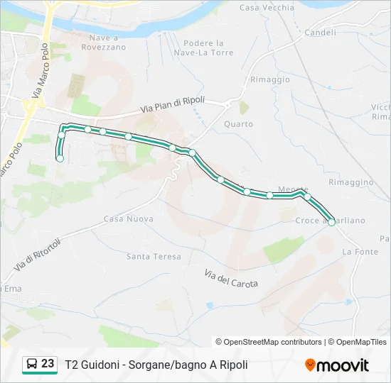 23 Bus Line Map