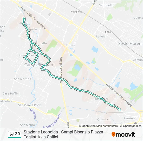 30 Bus Line Map