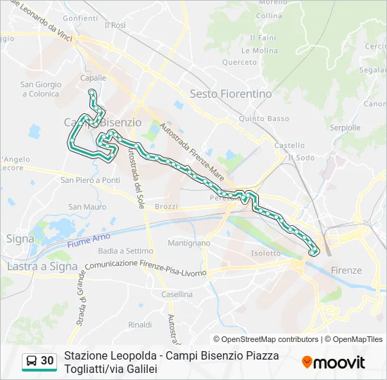 30 Bus Line Map