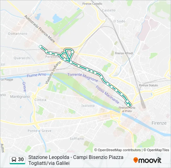 30 Bus Line Map