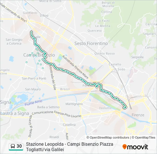 30 Bus Line Map