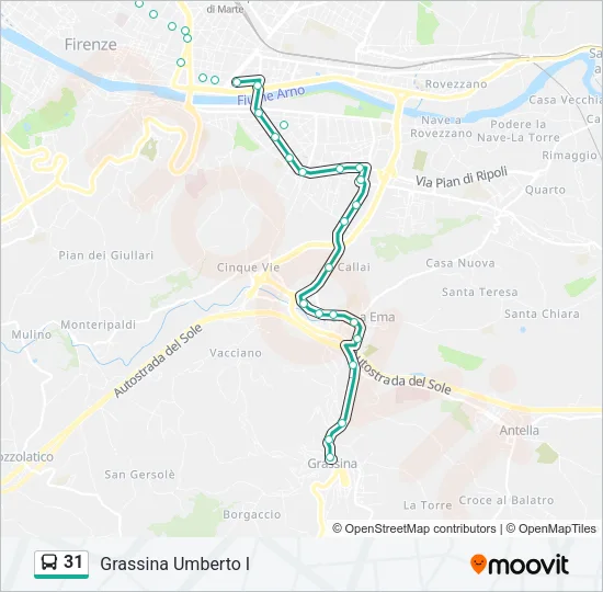 31 Bus Line Map