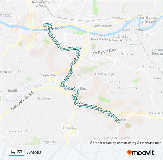 32 Bus Line Map