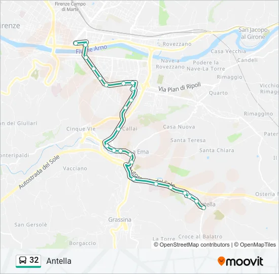 32 Bus Line Map