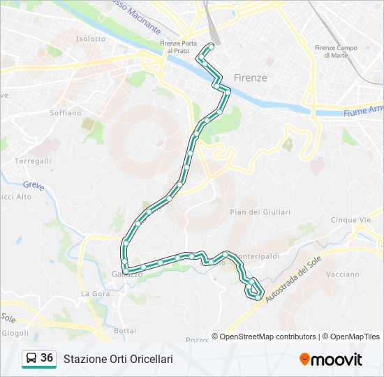 36 Route: Schedules, Stops & Maps - Stazione Orti Oricellari (Updated)