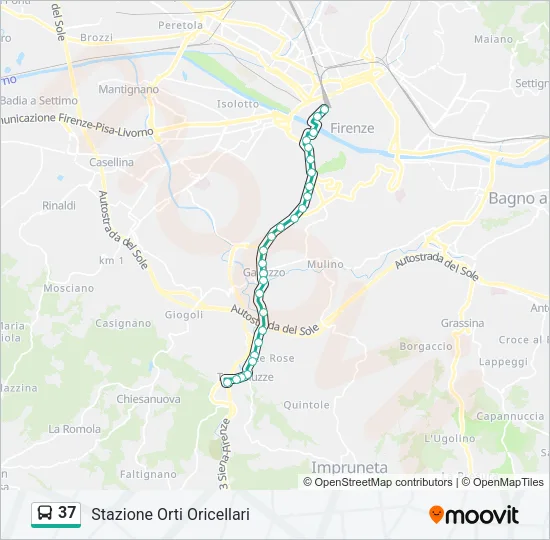 37 Bus Line Map
