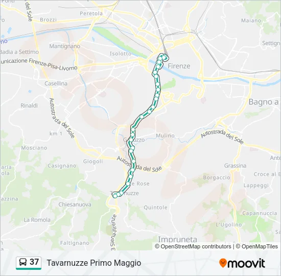 Percorso linea bus 37