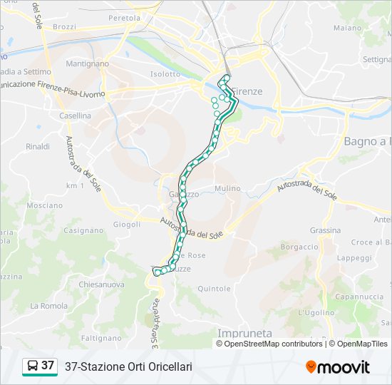 37 Route: Schedules, Stops & Maps - 37-Stazione Orti Oricellari (Updated)