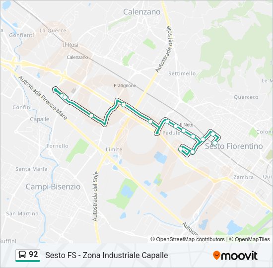 92 Bus Line Map