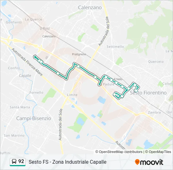 92 Bus Line Map