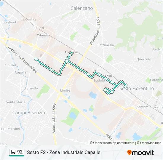 92 Bus Line Map