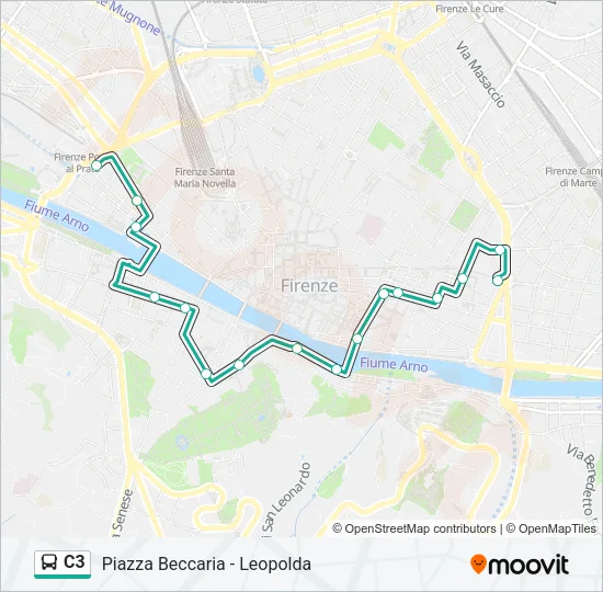 Percorso linea bus C3