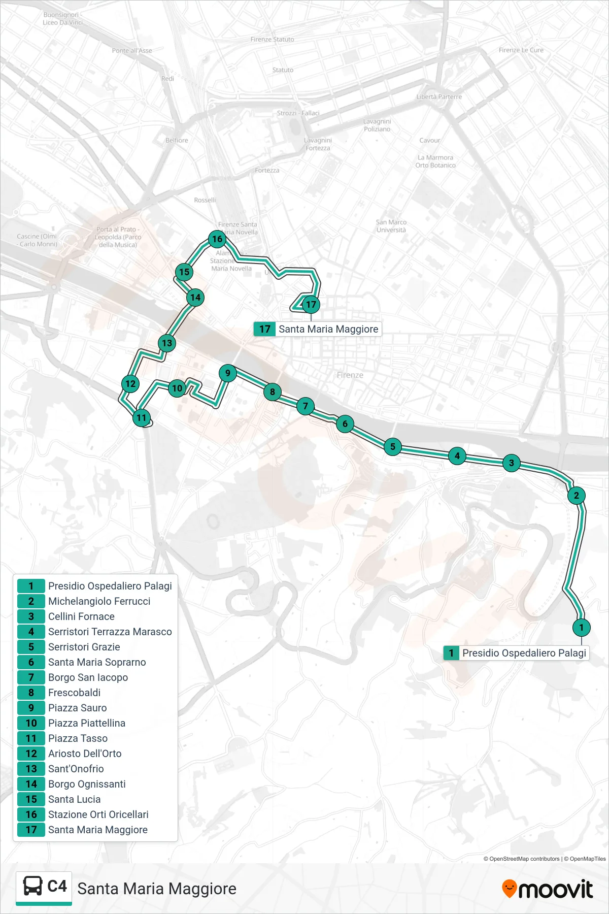 Linea C4 bus (Santa Maria Maggiore) - Percorsi e fermate sulla mappa