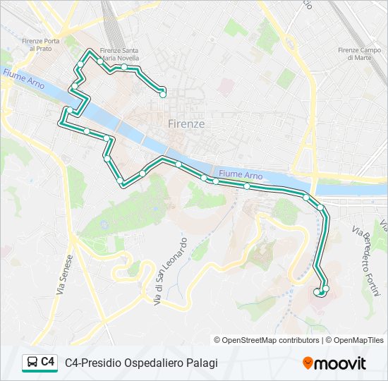 c4 Route: Schedules, Stops & Maps - C4-Presidio Ospedaliero Palagi ...