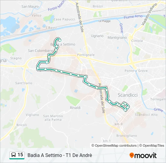 15 Bus Line Map