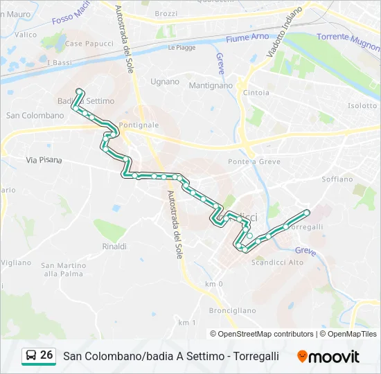 26 Bus Line Map