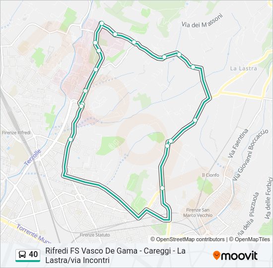 40 Bus Line Map