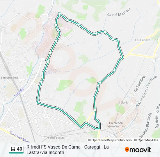 40 Bus Line Map