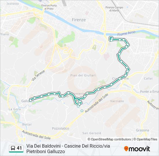 41 Bus Line Map