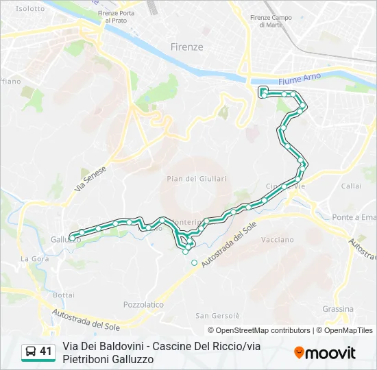 Percorso linea bus 41