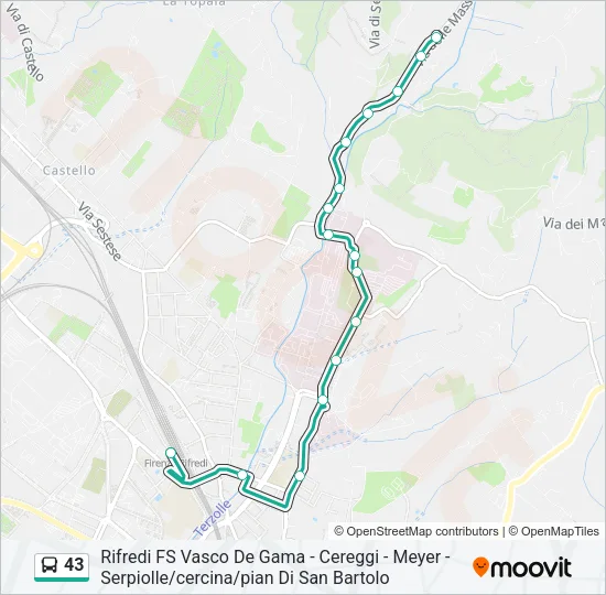 43 Bus Line Map