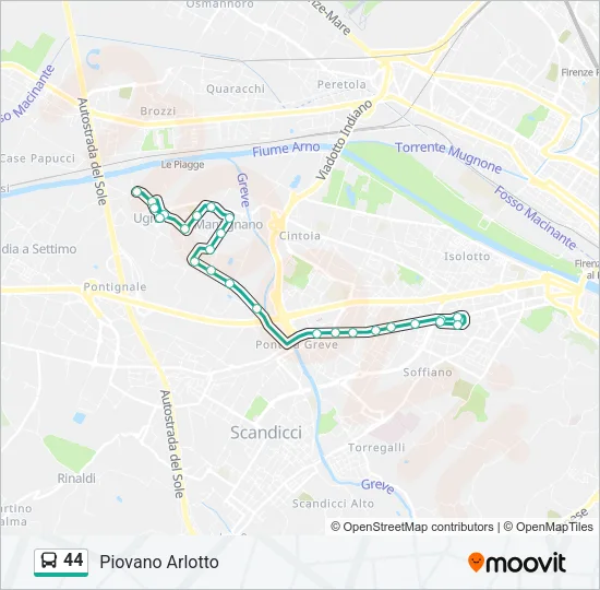 Percorso linea bus 44
