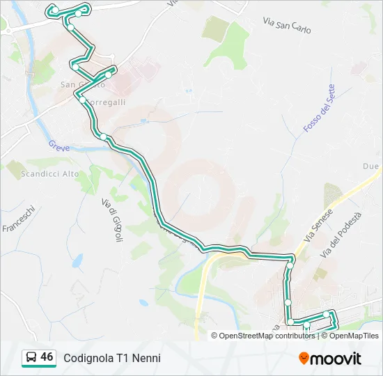 46 Bus Line Map