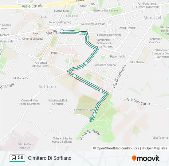 50 Bus Line Map